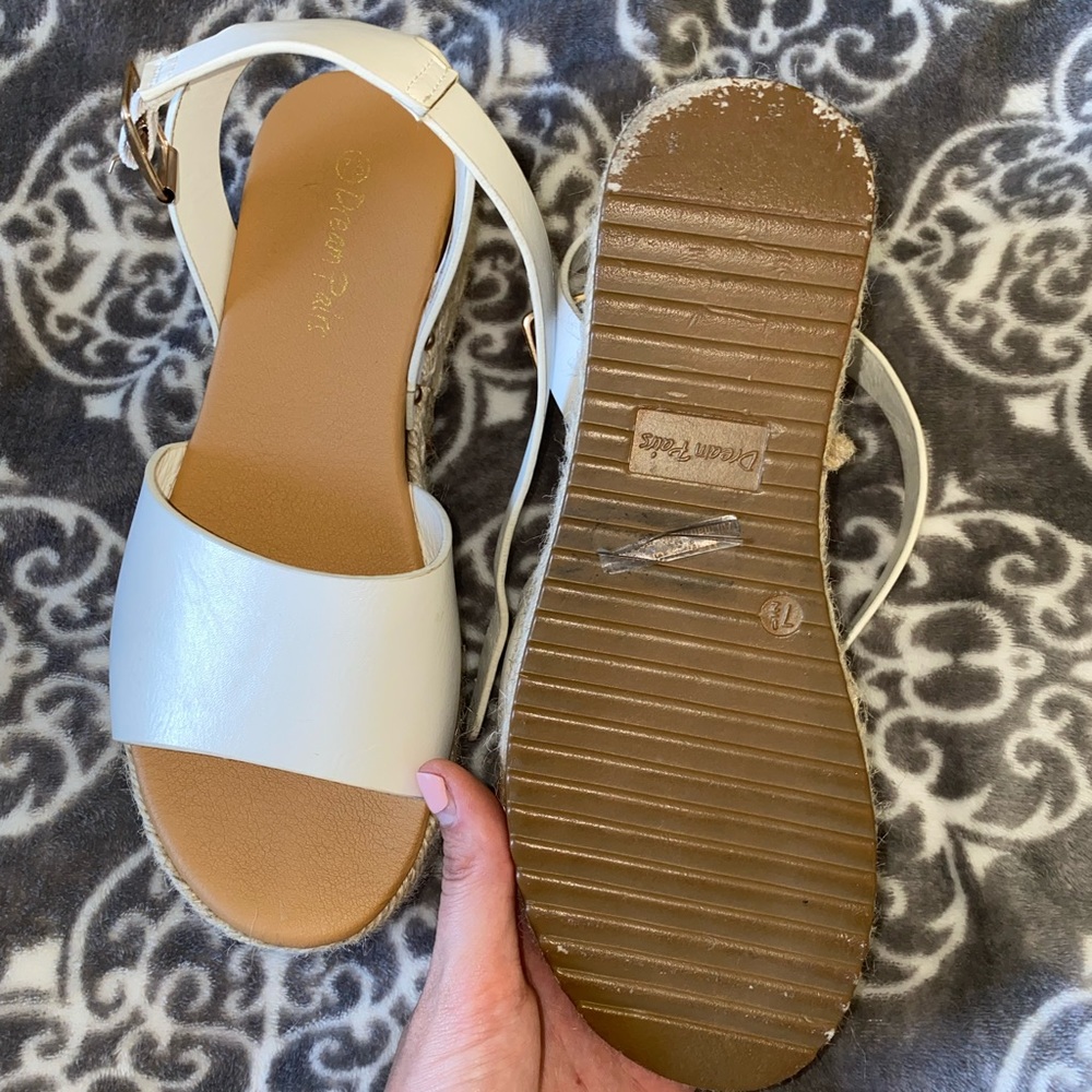 White platform sandals